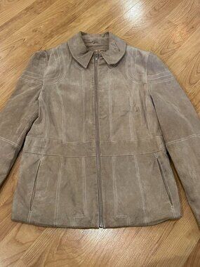 Vintage Wilsons Leather Suede Jacket – Paisley Lined, Size M